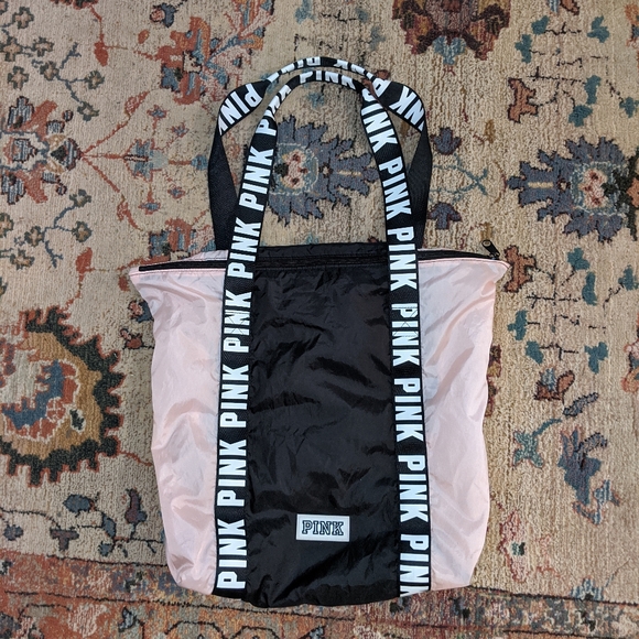 PINK Victoria's Secret Handbags - PINK Victoria's Secret Nylon Anorak Zippered Tote